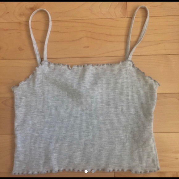 - Topshop Grey Cropped Tank Top - Picture 1 of 1